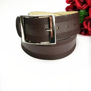 KOHL'S ▪ Brown 2" wide belt w/ silver buckle, NWT